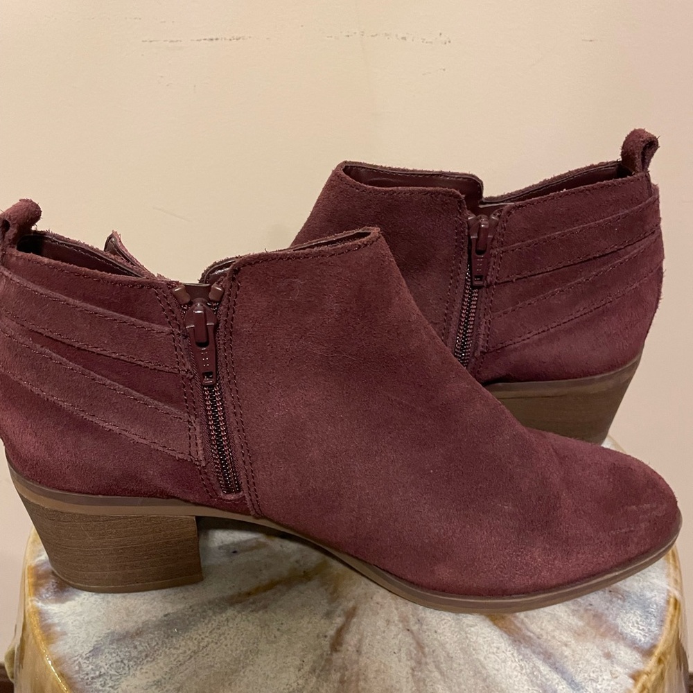 Sonoma Red Ankle Booties with Side Zipper